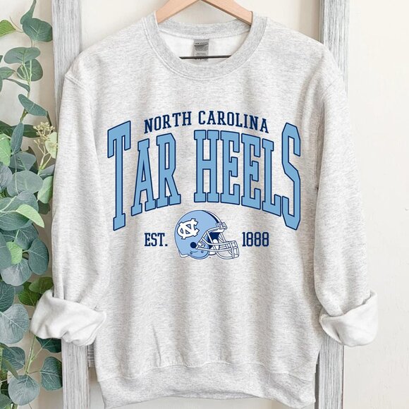 North Carolina Tar Heels Football NCAA UNC Tar Heels Sweatshirt Shirt Sweater - Picture 1 of 3